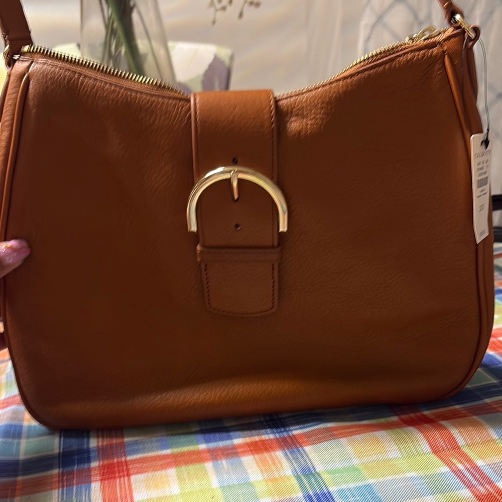 Talbots Saddle Shoulder Bag in Cognac